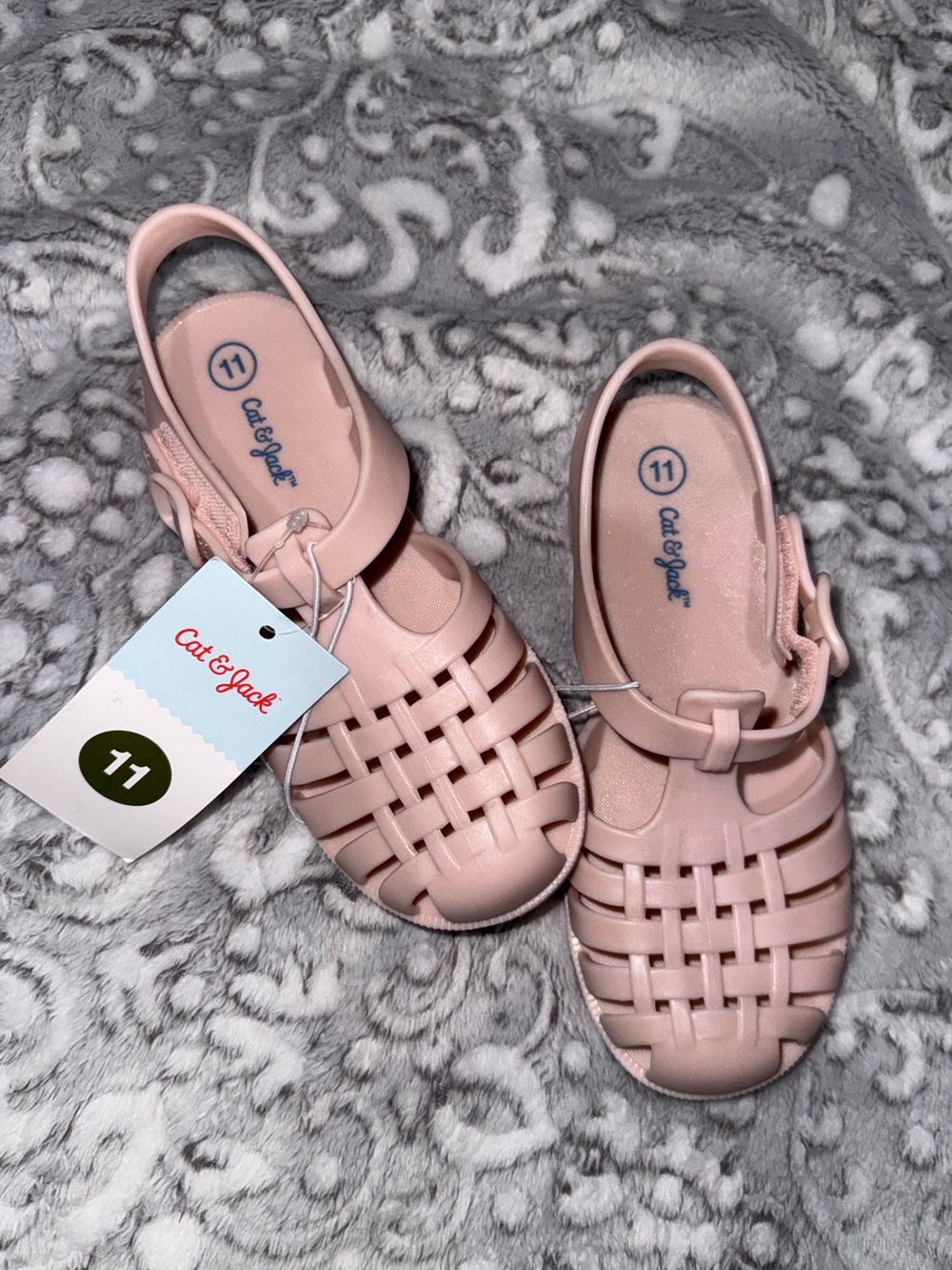Cat & Jack Girls Pink Jelly Fisherman Sandals – Size 11 NWT